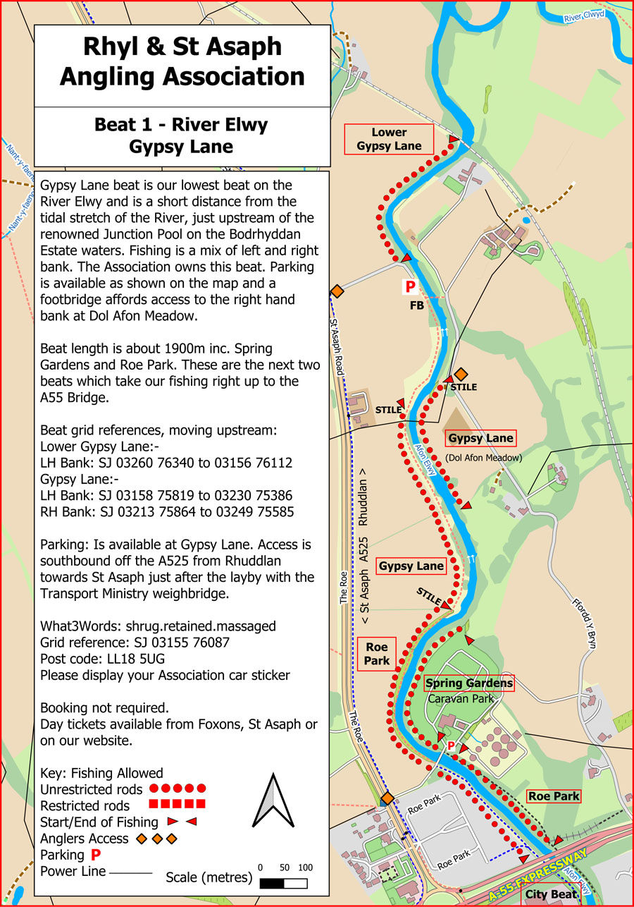 Gypsy Lane River Elwy Rhyl & St Asaph Angling Association Game Fishing Club North Wales UK